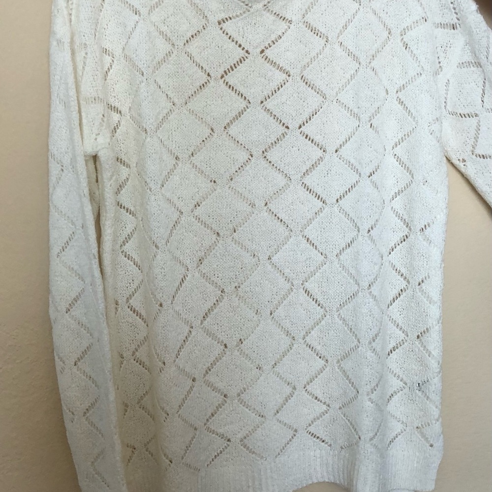 Staccato Cream Open Knit Tunic Sweater